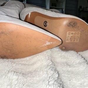 Michael Kors Keke suede dress bootie, Pearl Grey, Size 7.5M, 4" high